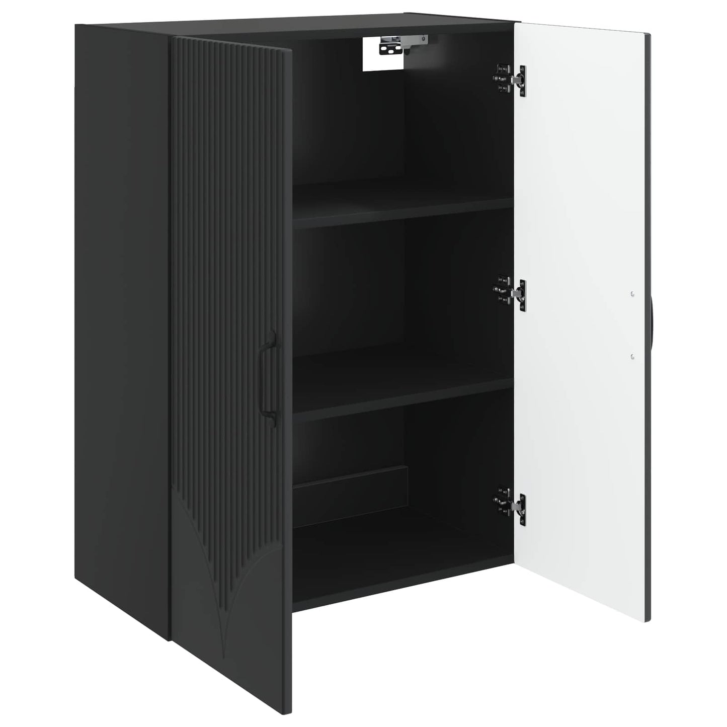 Vegghengt skap Svart 66 x 34,5 x 90 cm Konstruert tre