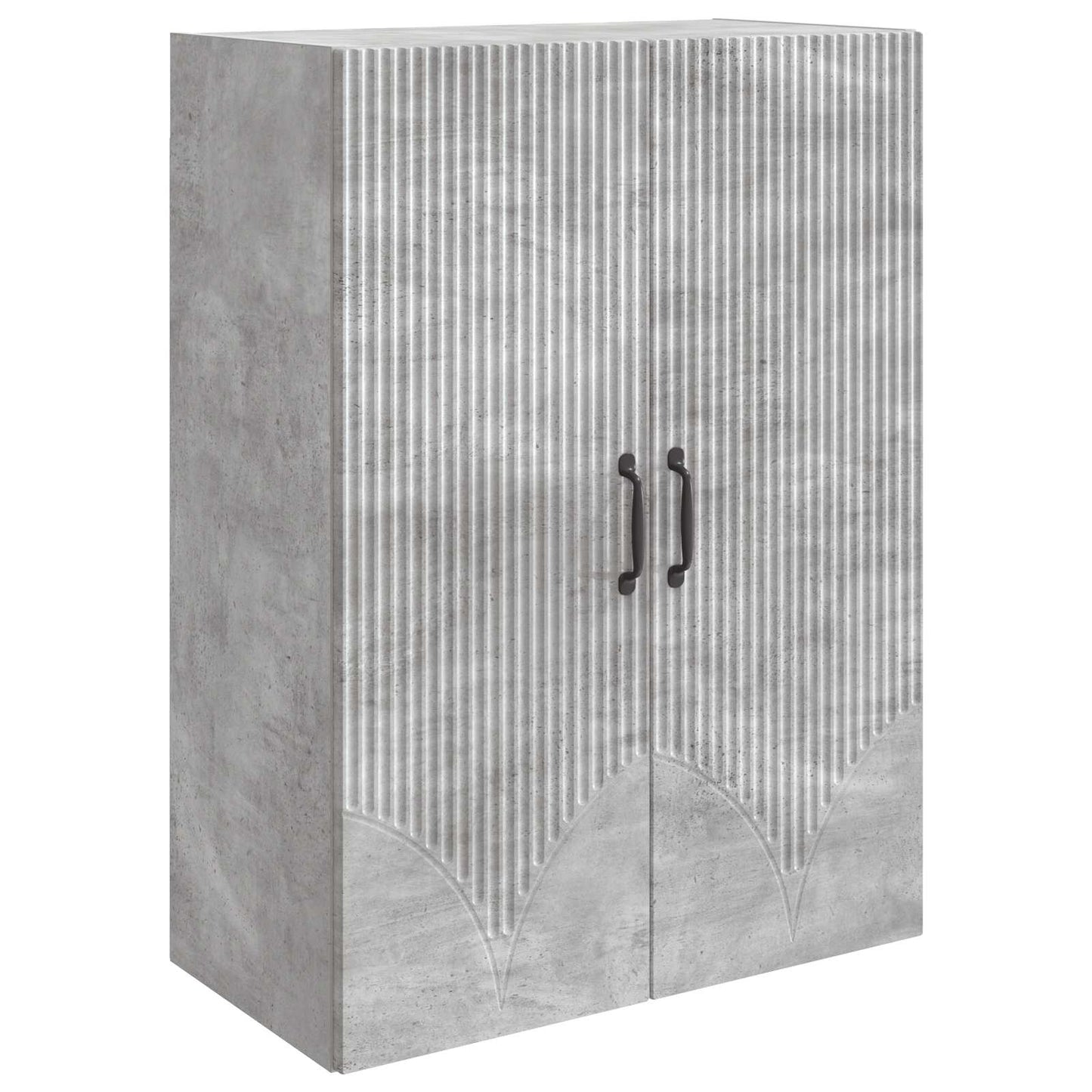 Vegghengt skap Betonggrå 66 x 34,5 x 90 cm Konstruert tre