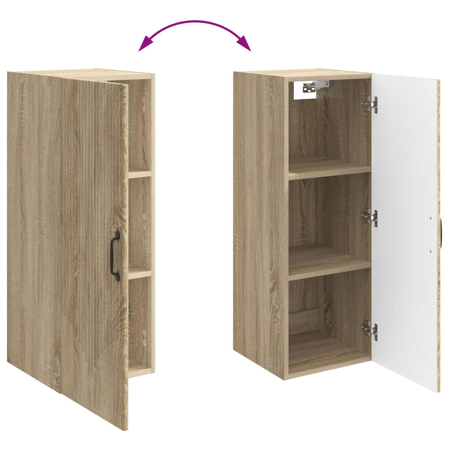 Vegghengt skap Sonoma eik 33 x 34,5 x 90 cm Konstruert tre