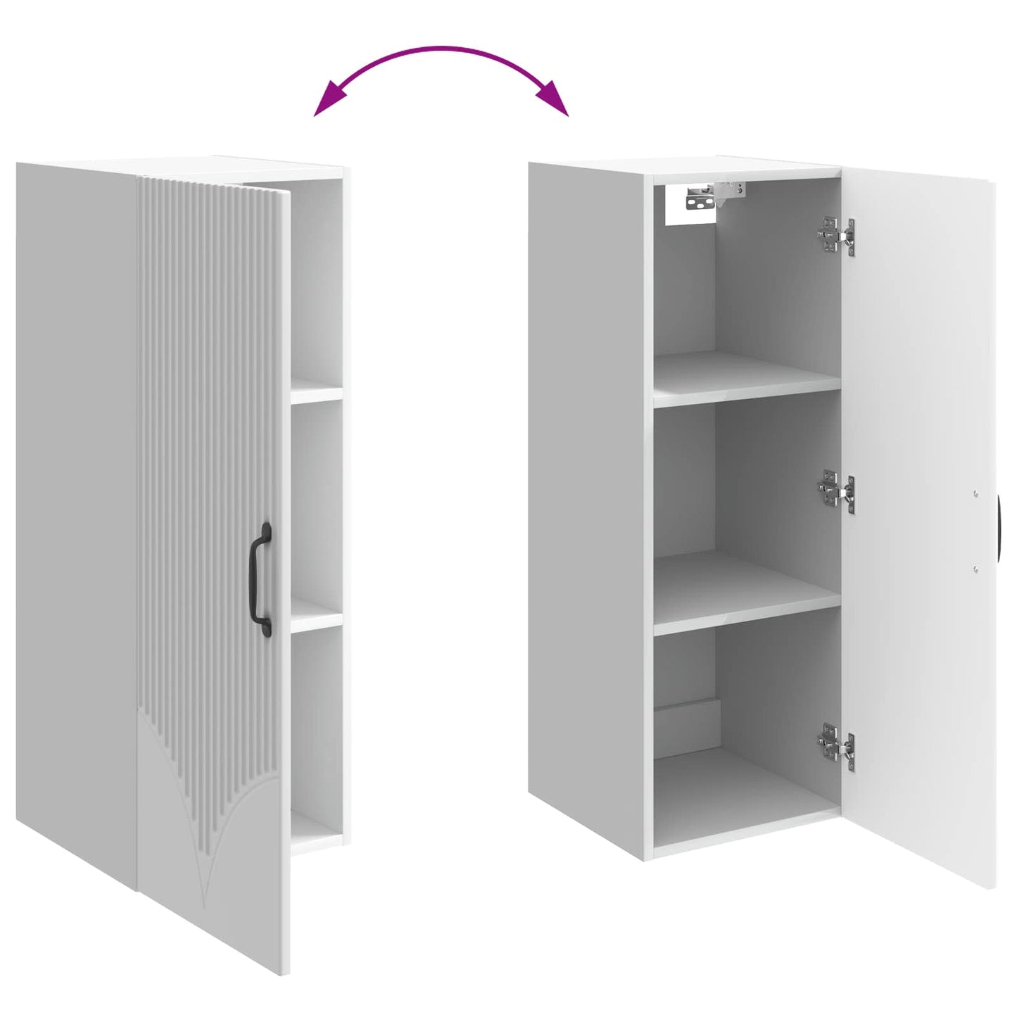 Vegghengt skap Høgglans hvit 33 x 34,5 x 90 cm Konstruert tre