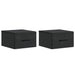 Vegghengt Nattbord 2 pcs Svart 34,5 x 33 x 20 cm Konstruert tre