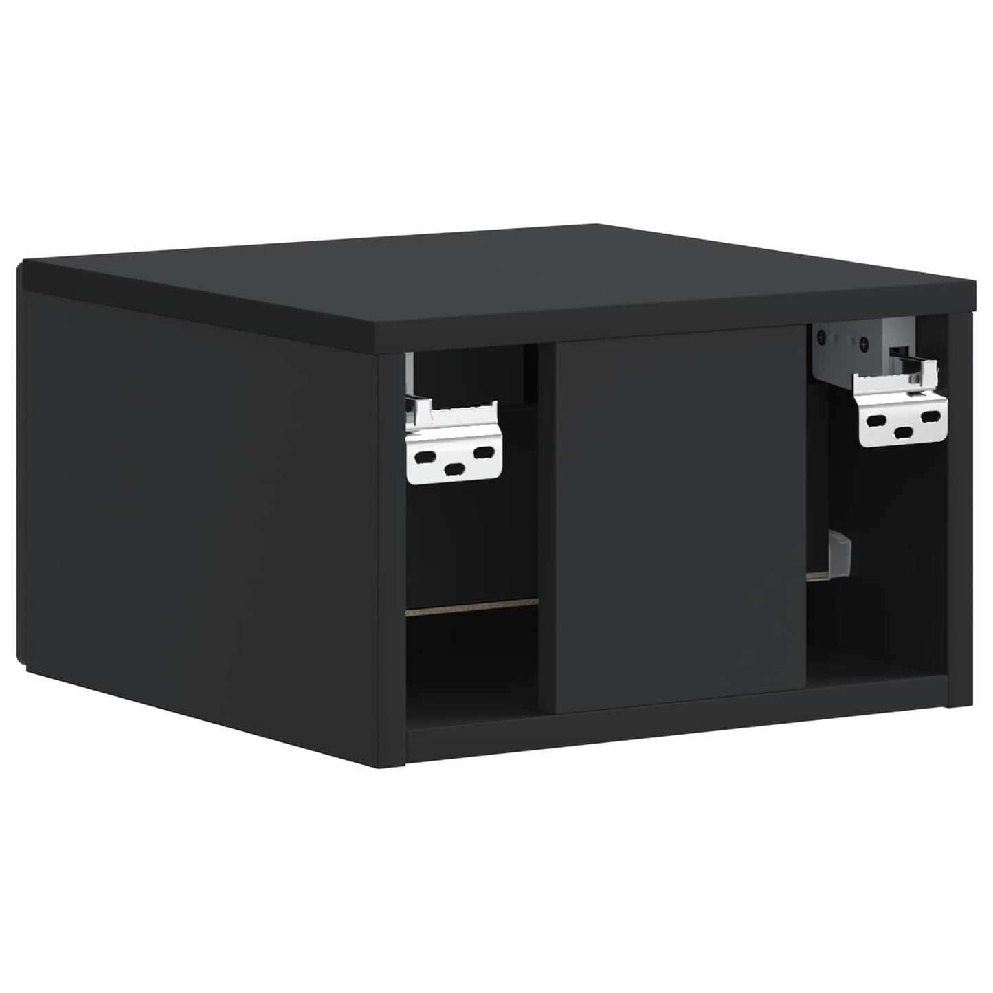 Vegghengt Nattbord 2 pcs Svart 34,5 x 33 x 20 cm Konstruert tre