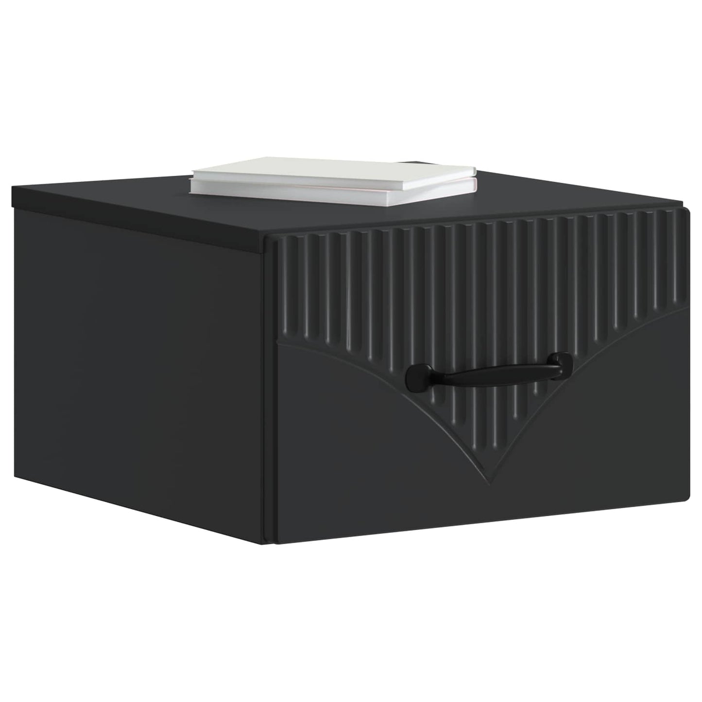Vegghengt Nattbord 2 pcs Svart 34,5 x 33 x 20 cm Konstruert tre