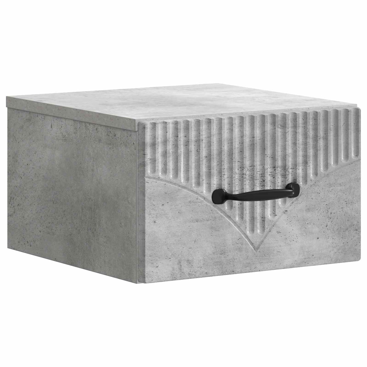 Vegghengt Nattbord med skuff 2 pcs Betonggrå 34,5 x 33 x 20 cm