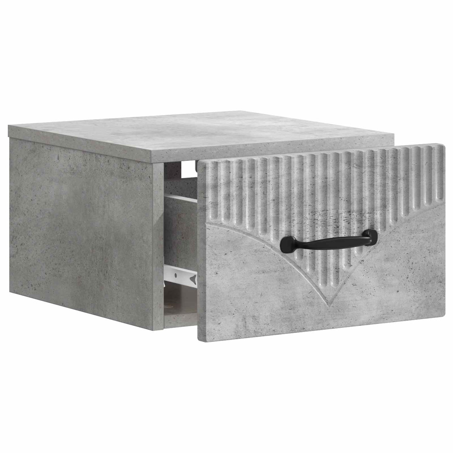 Vegghengt Nattbord med skuff 2 pcs Betonggrå 34,5 x 33 x 20 cm