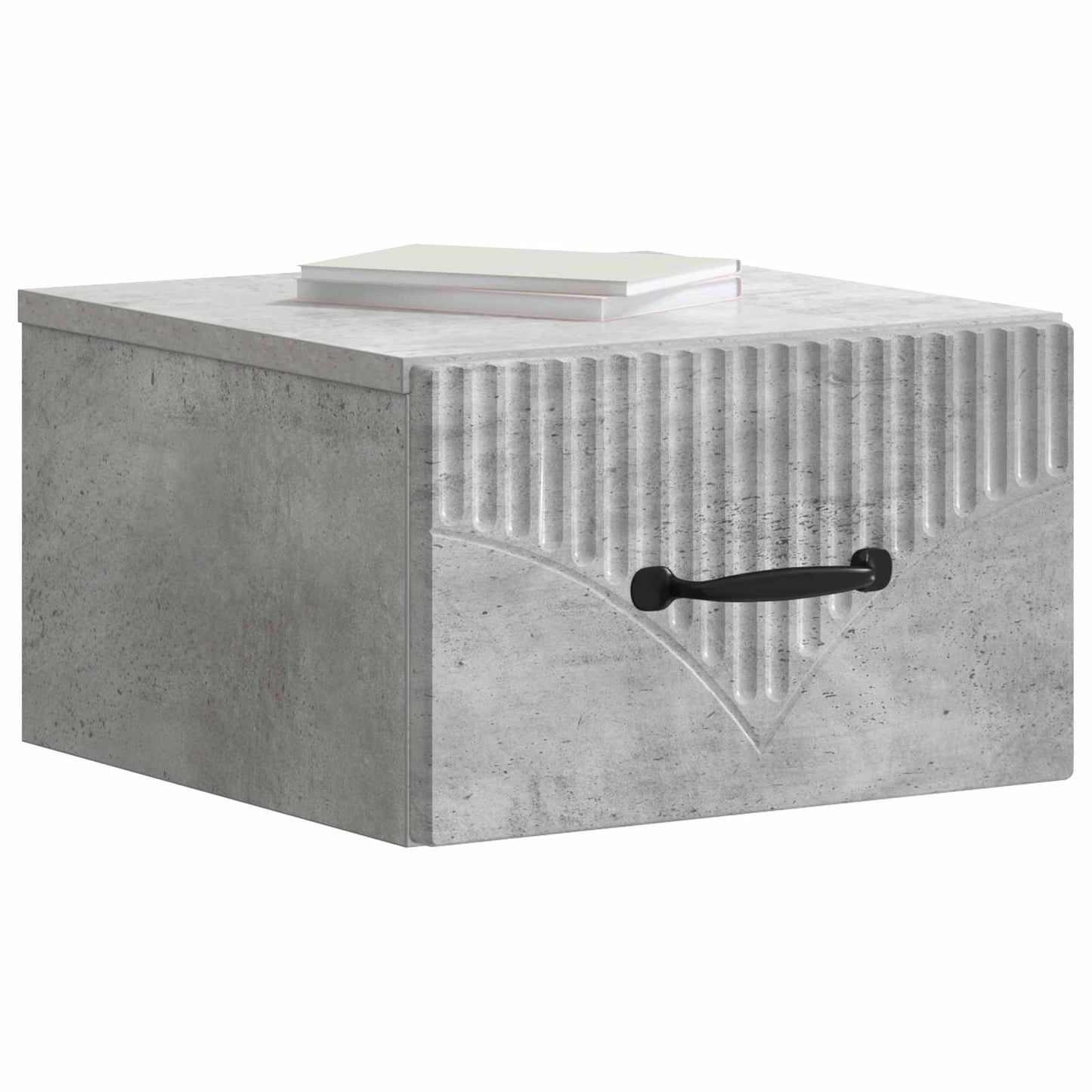 Vegghengt Nattbord med skuff 2 pcs Betonggrå 34,5 x 33 x 20 cm