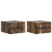 Vegghengt Nattbord med skuff 2 pcs Røkt Eik 34,5 x 33 x 20 cm