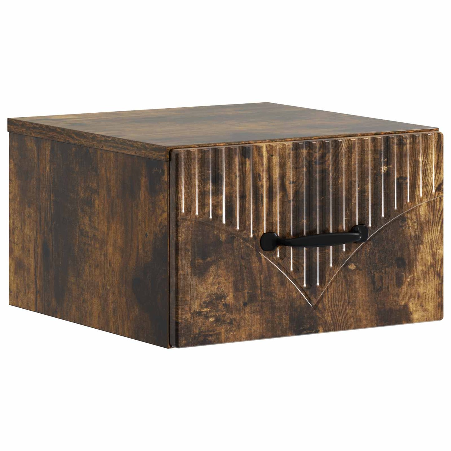 Vegghengt Nattbord med skuff 2 pcs Røkt Eik 34,5 x 33 x 20 cm