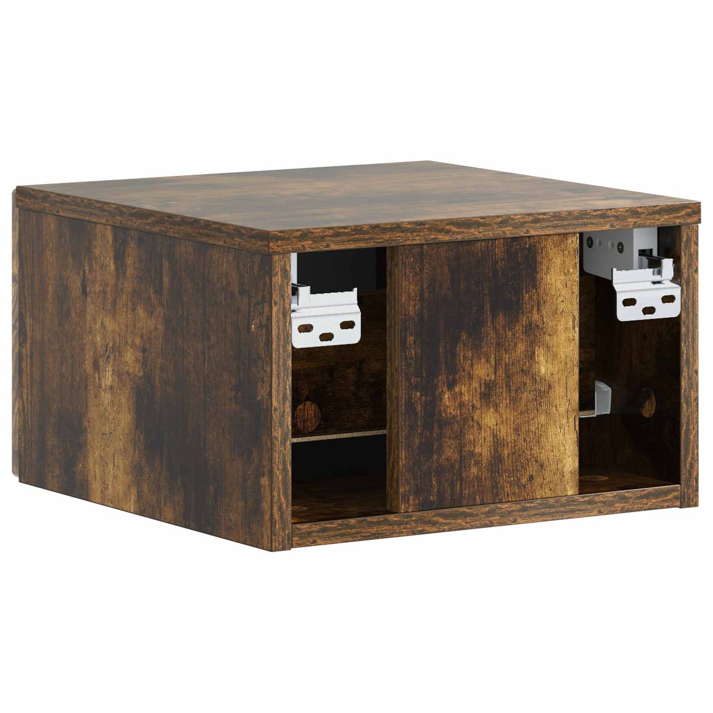 Vegghengt Nattbord med skuff 2 pcs Røkt Eik 34,5 x 33 x 20 cm