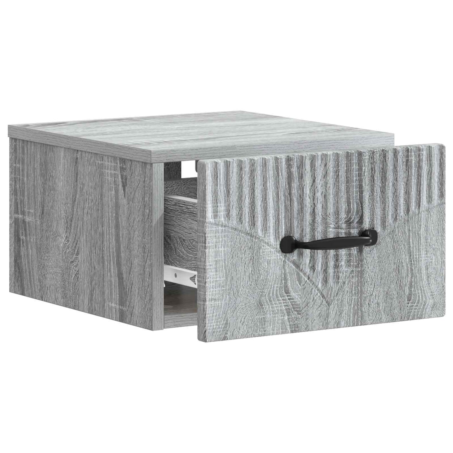Vegghengt Nattbord med skuff 2 pcs Grå sonoma 34,5 x 33 x 20 cm
