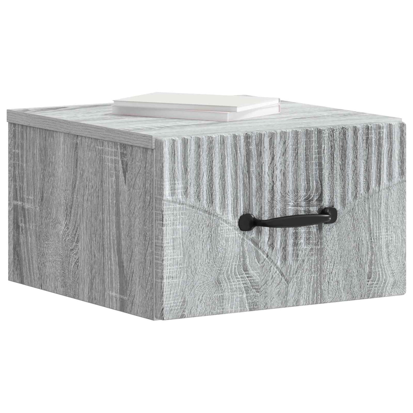 Vegghengt Nattbord med skuff 2 pcs Grå sonoma 34,5 x 33 x 20 cm