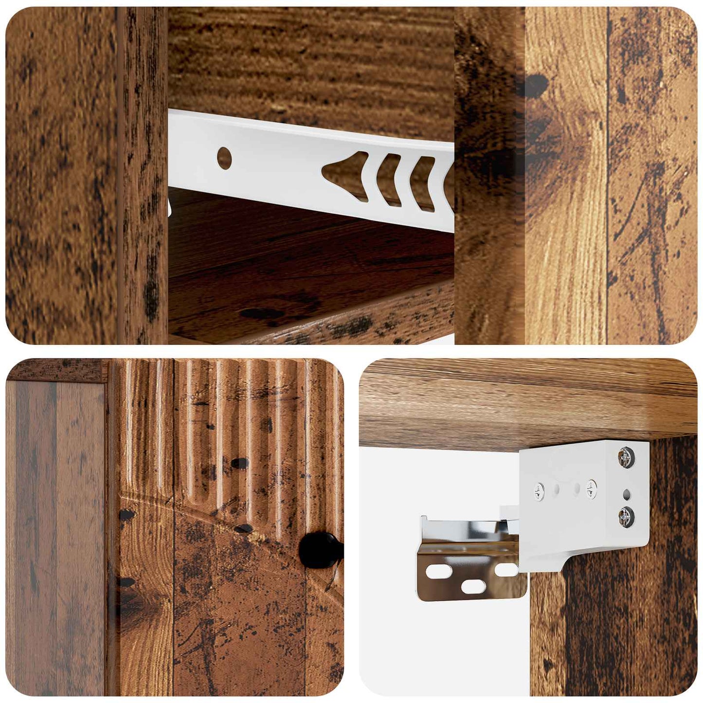 Vegghengt Nattbord 2 pcs Gammelt tre 34,5 x 33 x 20 cm
