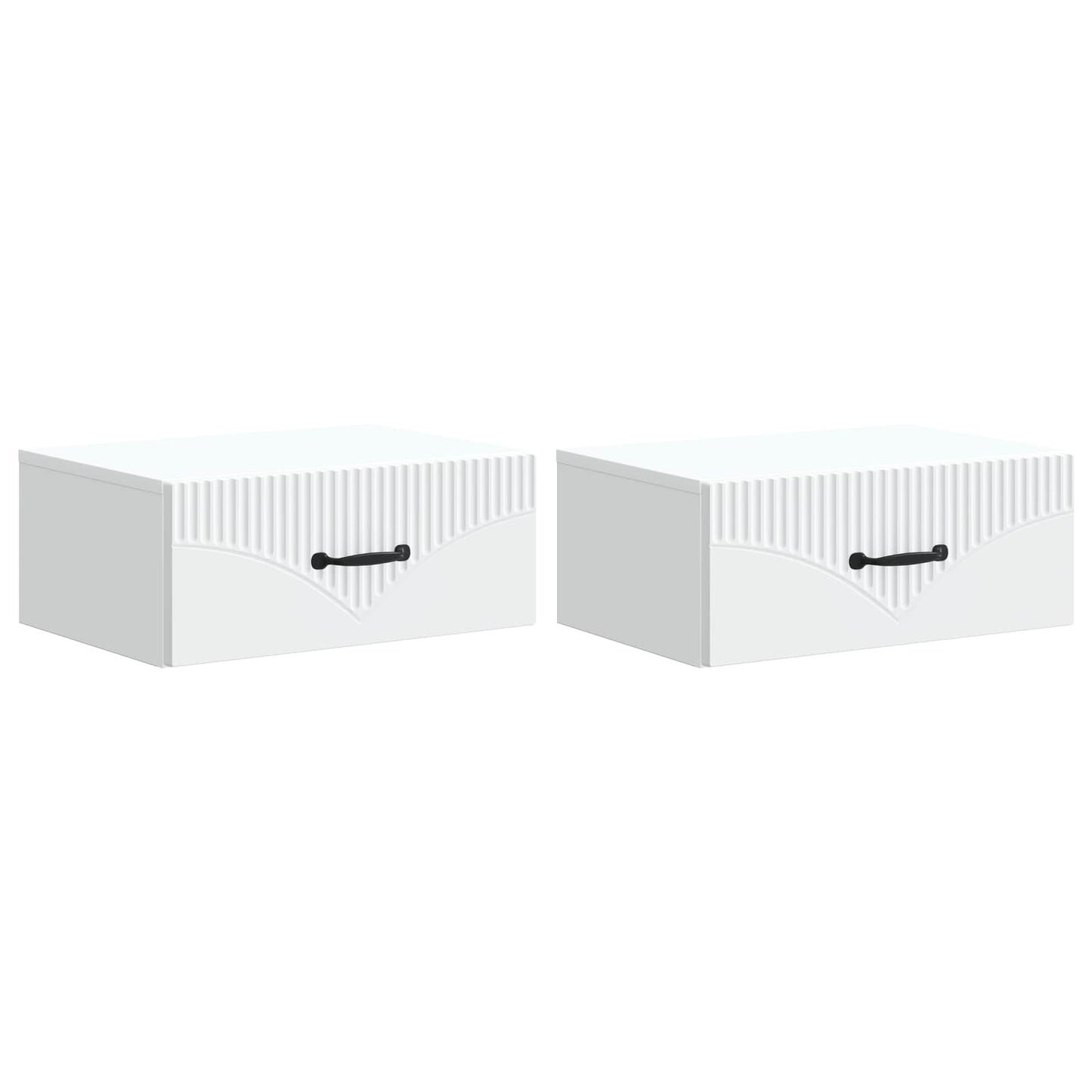 Vegghengt Nattbord 2 pcs Hvit 49 x 34,5 x 20 cm Konstruert tre