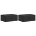 Vegghengt Nattbord 2 pcs Svart 49 x 34,5 x 20 cm Konstruert tre