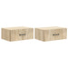 Vegghengt Nattbord med skuff 2 pcs Sonoma eik 49 x 34,5 x 20 cm