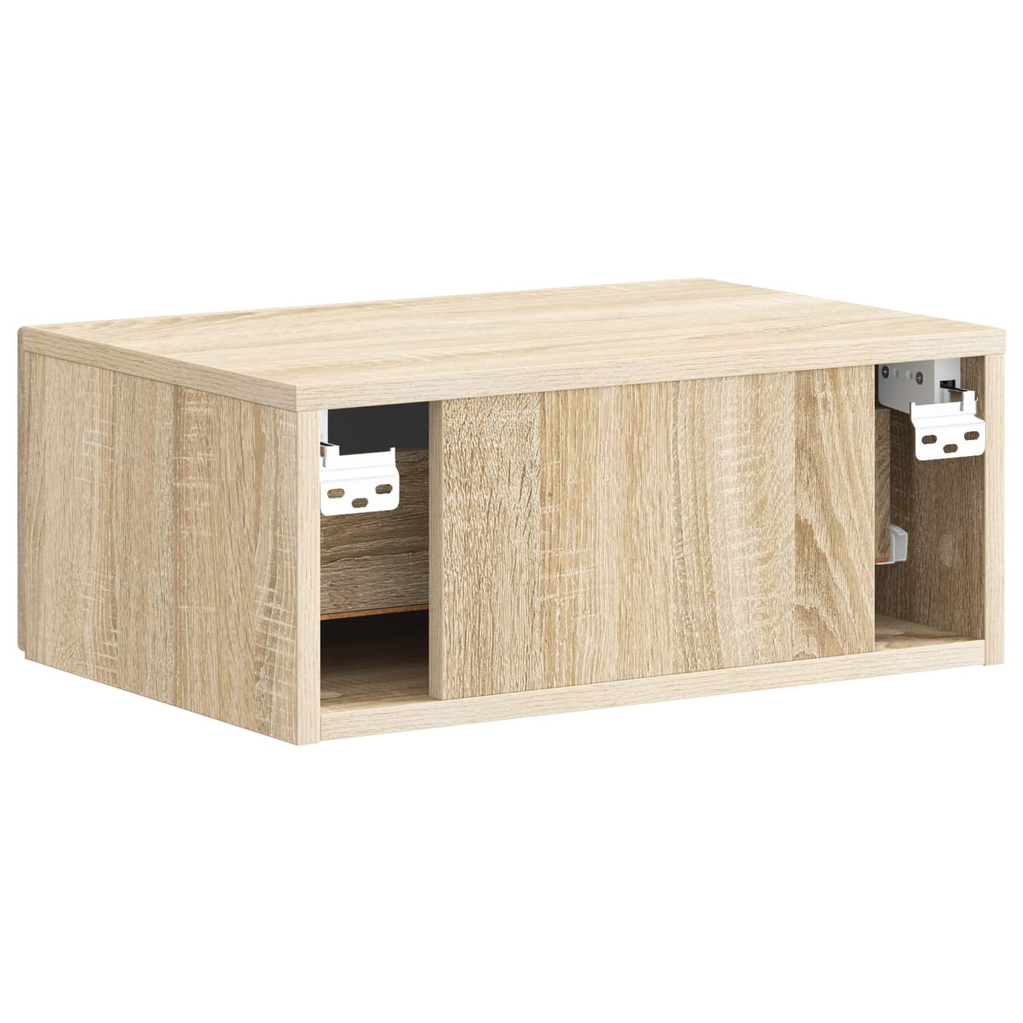 Vegghengt Nattbord med skuff 2 pcs Sonoma eik 49 x 34,5 x 20 cm