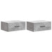 Vegghengt Nattbord med skuff 2 pcs Betonggrå 49 x 34,5 x 20 cm