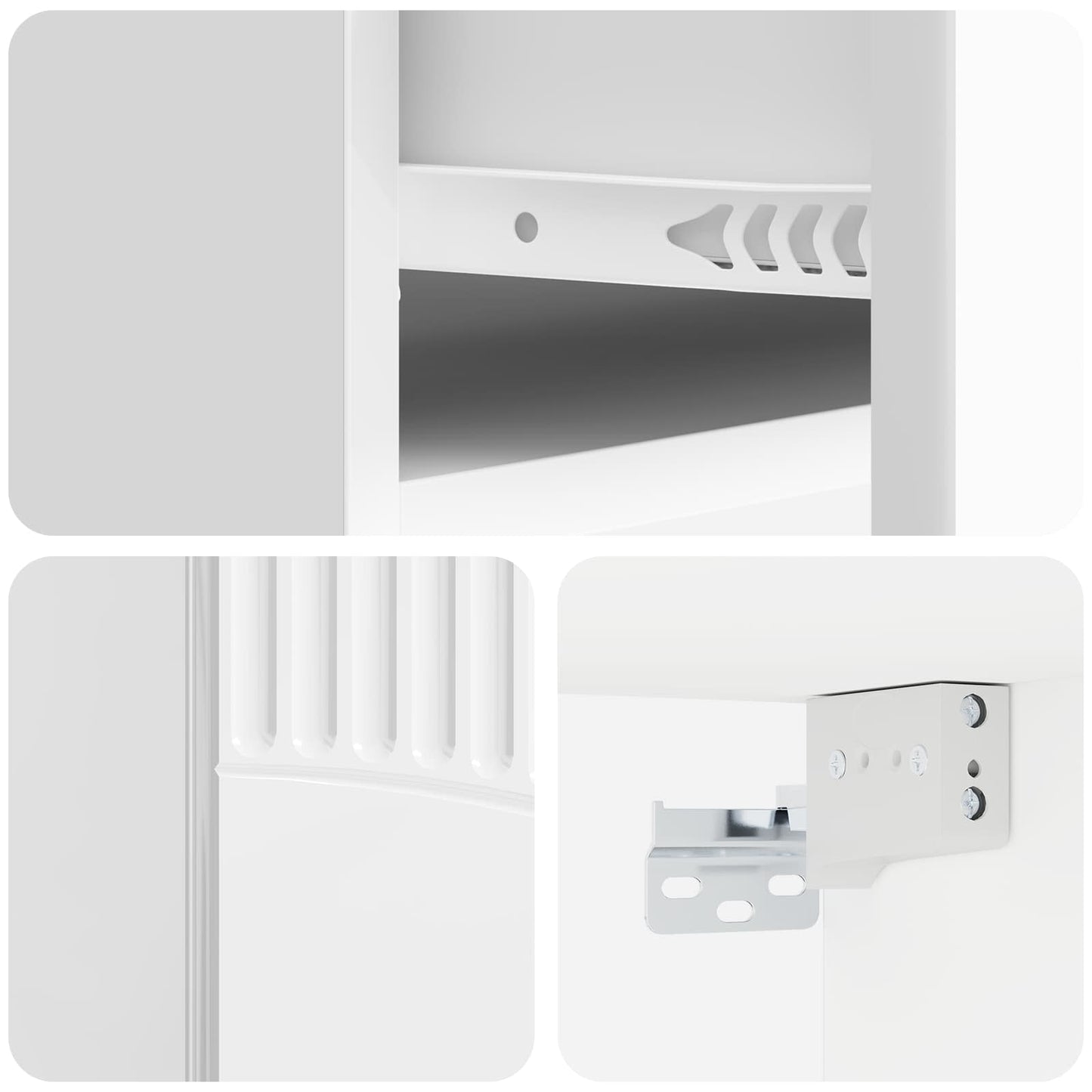 Vegghengt Nattbord 2 pcs Høgglans hvit 49 x 34,5 x 20 cm