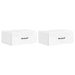 Vegghengt Nattbord 2 pcs Høgglans hvit 49 x 34,5 x 20 cm
