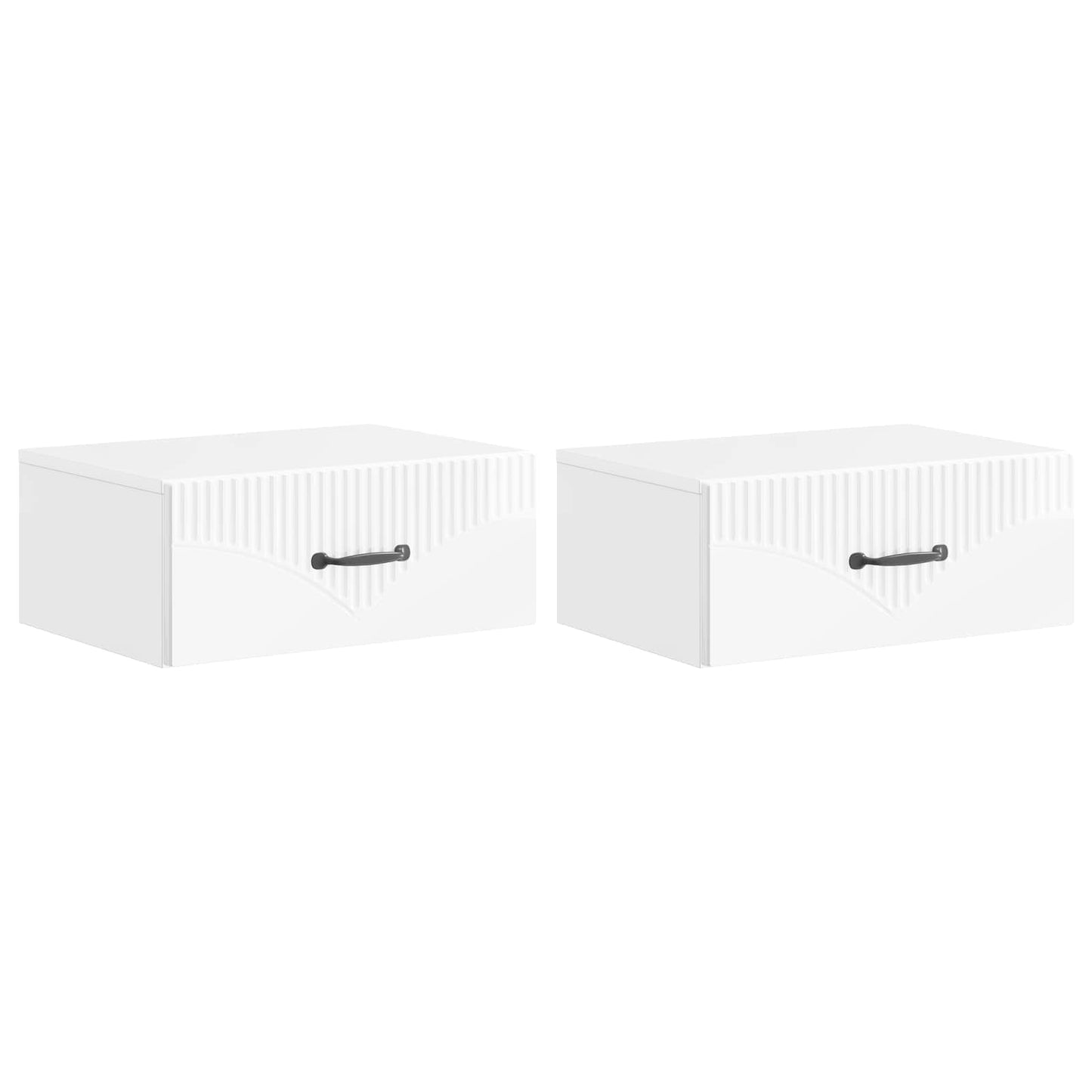 Vegghengt Nattbord 2 pcs Høgglans hvit 49 x 34,5 x 20 cm