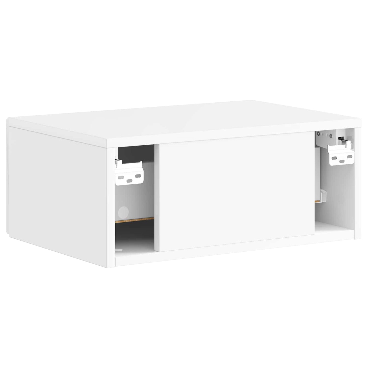 Vegghengt Nattbord 2 pcs Høgglans hvit 49 x 34,5 x 20 cm