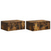 Vegghengt Nattbord med skuff 2 pcs Røkt Eik 49 x 34,5 x 20 cm