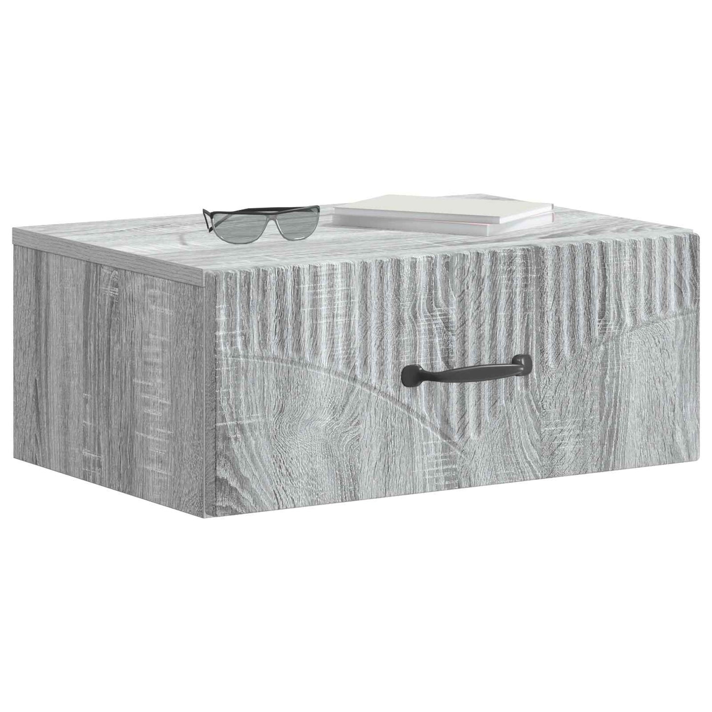 Vegghengt Nattbord med skuff 2 pcs Grå sonoma 49 x 34,5 x 20 cm