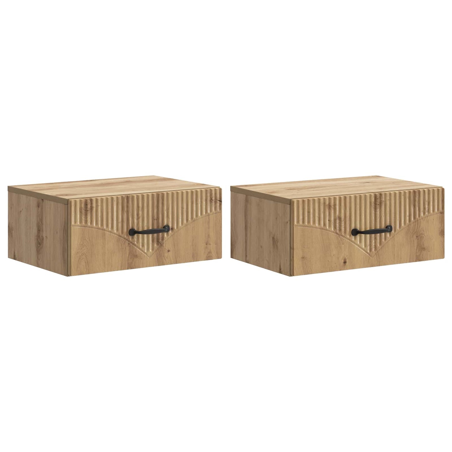 Vegghengt Nattbord 2 pcs Artisan eik 49 x 34,5 x 20 cm