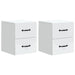 Vegghengt Nattbord 2 pcs Hvit 34,5 x 33 x 40 cm Konstruert tre