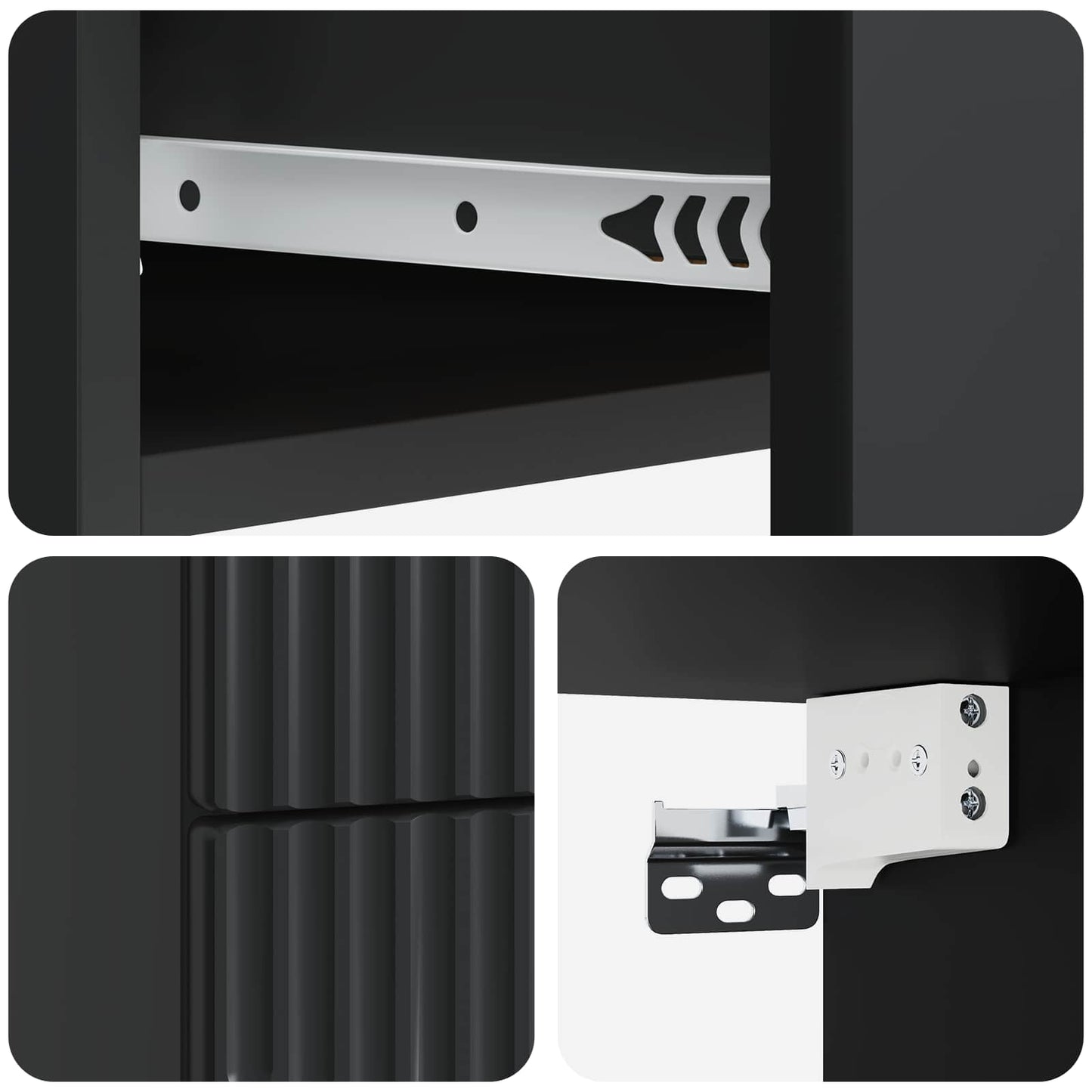 Vegghengt Nattbord 2 pcs Svart 34,5 x 33 x 40 cm Konstruert tre
