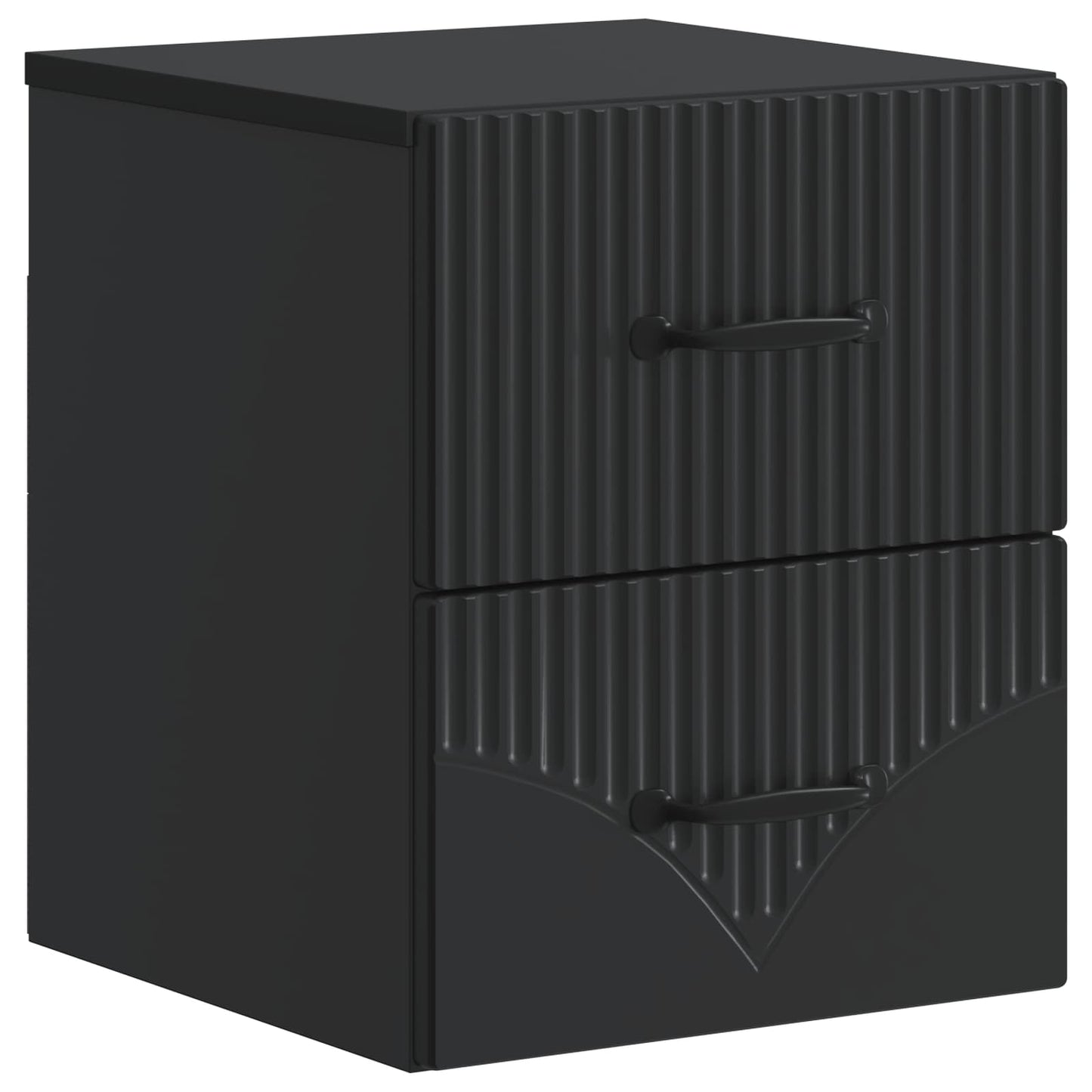 Vegghengt Nattbord 2 pcs Svart 34,5 x 33 x 40 cm Konstruert tre