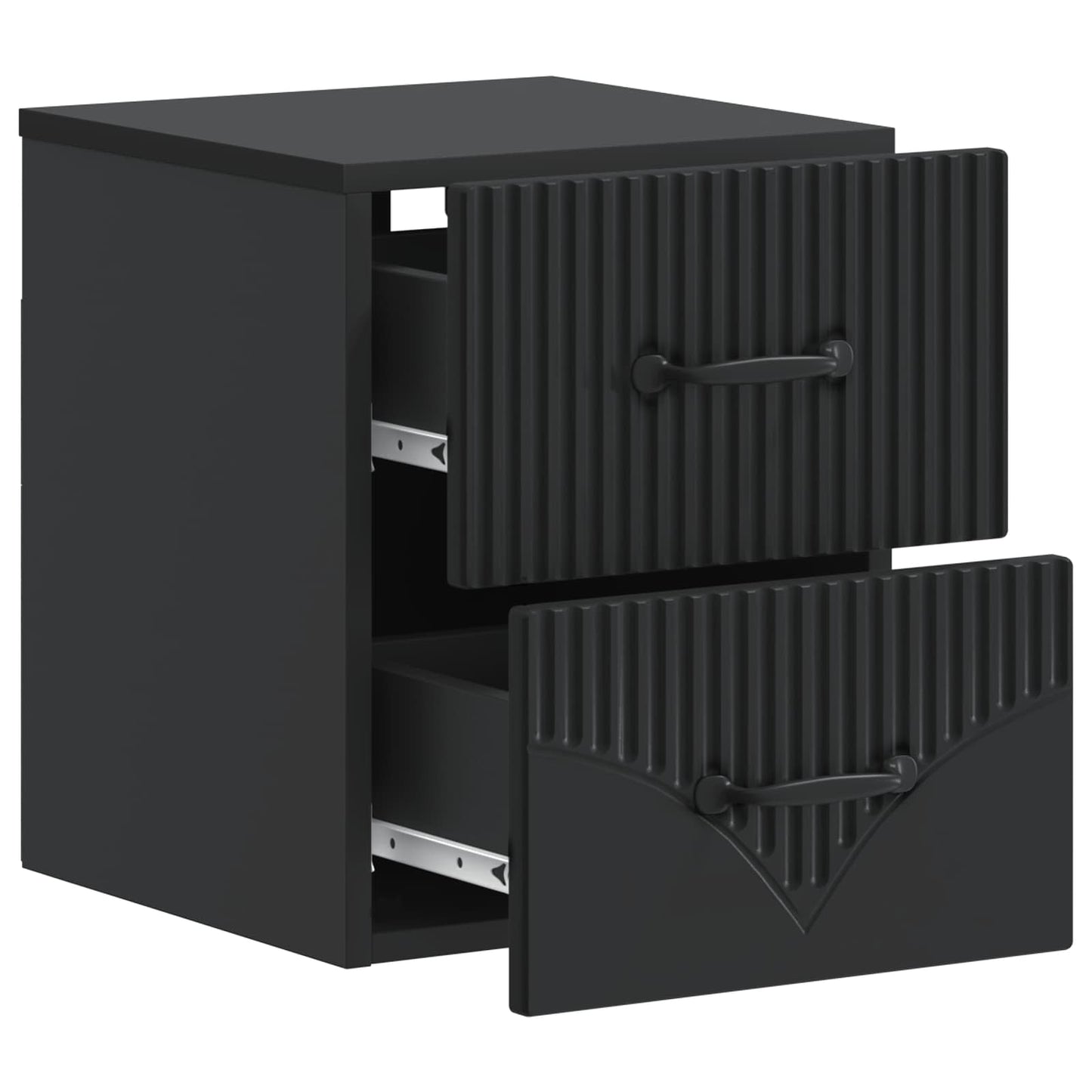 Vegghengt Nattbord 2 pcs Svart 34,5 x 33 x 40 cm Konstruert tre