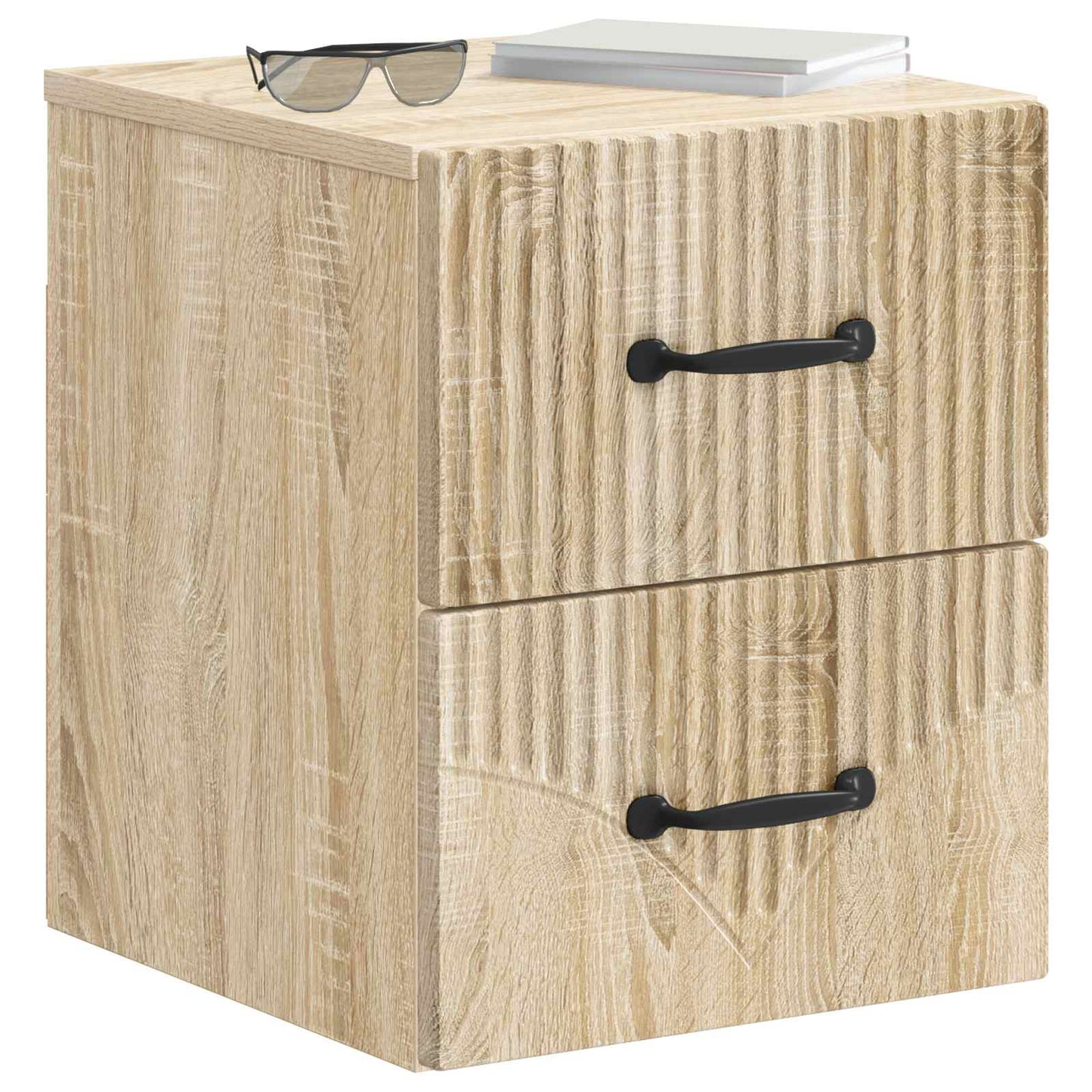 Vegghengt Nattbord Sonoma eik 34,5 x 33 x 40 cm Konstruert tre