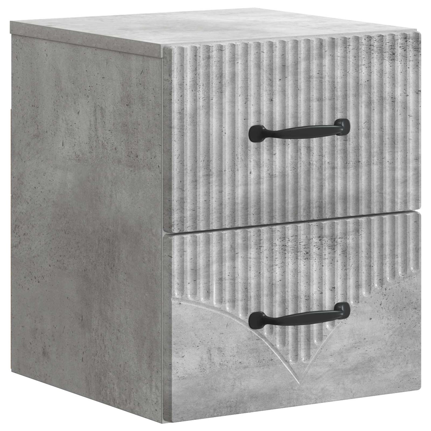 Vegghengt Nattbord med skuff 2 pcs Betonggrå 34,5 x 33 x 40 cm
