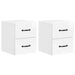Vegghengt Nattbord 2 pcs Høgglans hvit 34,5 x 33 x 40 cm