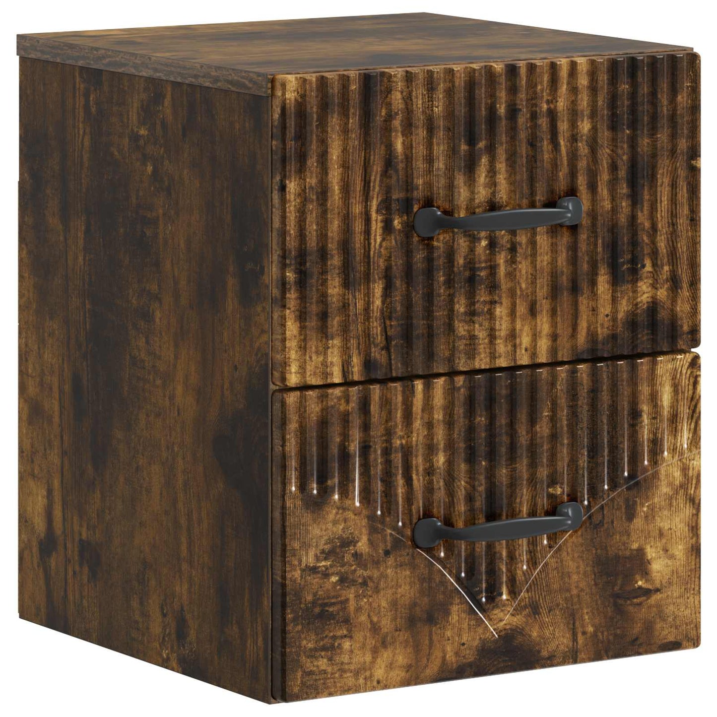 Vegghengt Nattbord Røkt Eik 34,5 x 33 x 40 cm Konstruert tre
