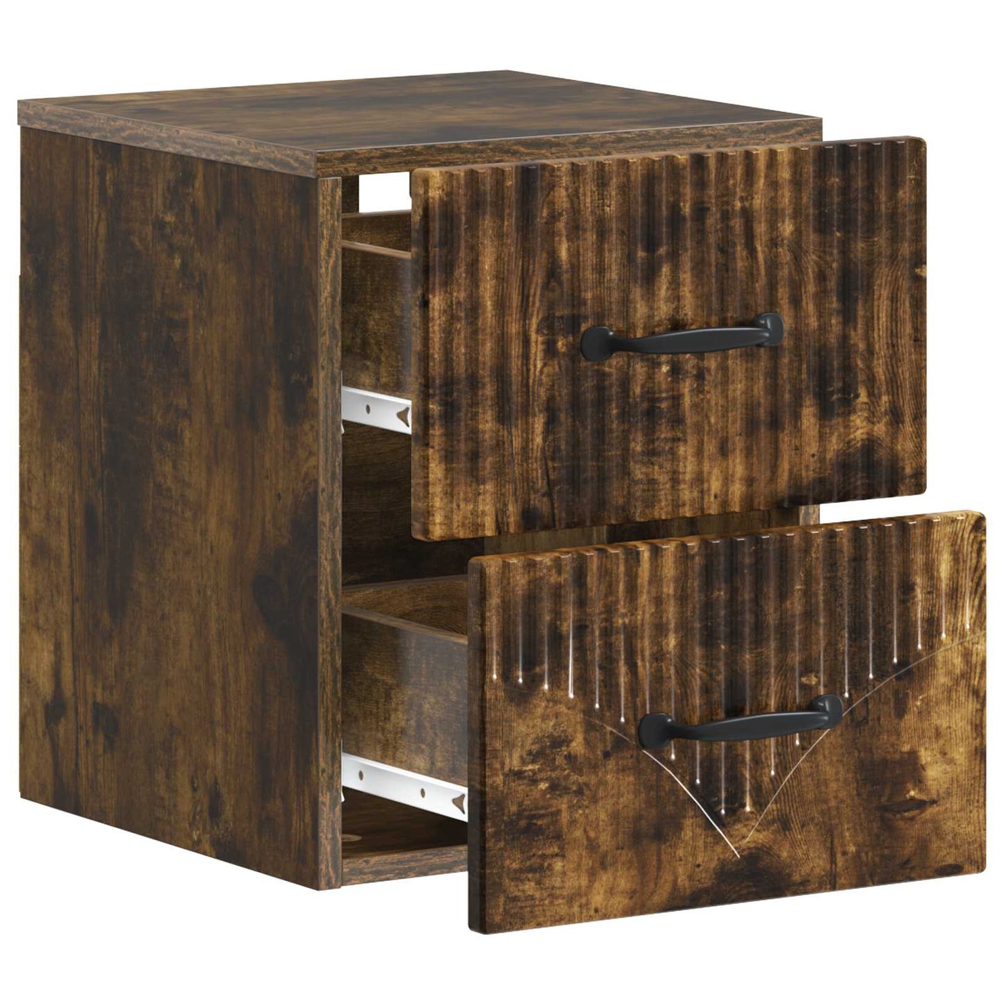 Vegghengt Nattbord Røkt Eik 34,5 x 33 x 40 cm Konstruert tre