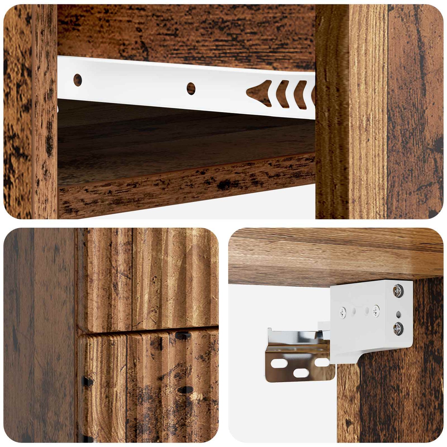 Vegghengt Nattbord 2 pcs Gammelt tre 34,5 x 33 x 40 cm