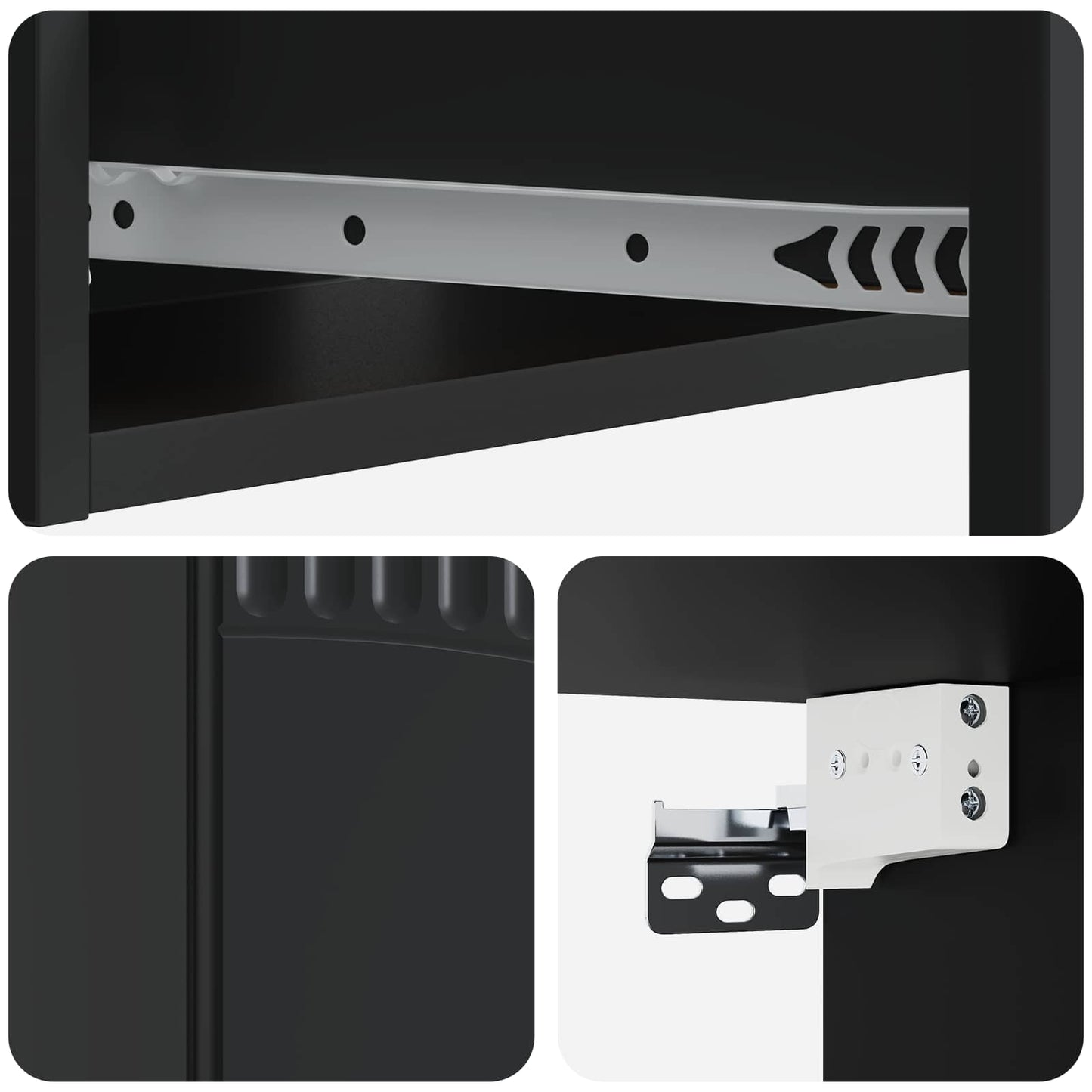Vegghengt Sidebord Svart 59 x 34,5 x 17 cm Konstruert tre