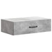 Vegghengt Sidebord Betonggrå 59 x 34,5 x 17 cm Konstruert tre