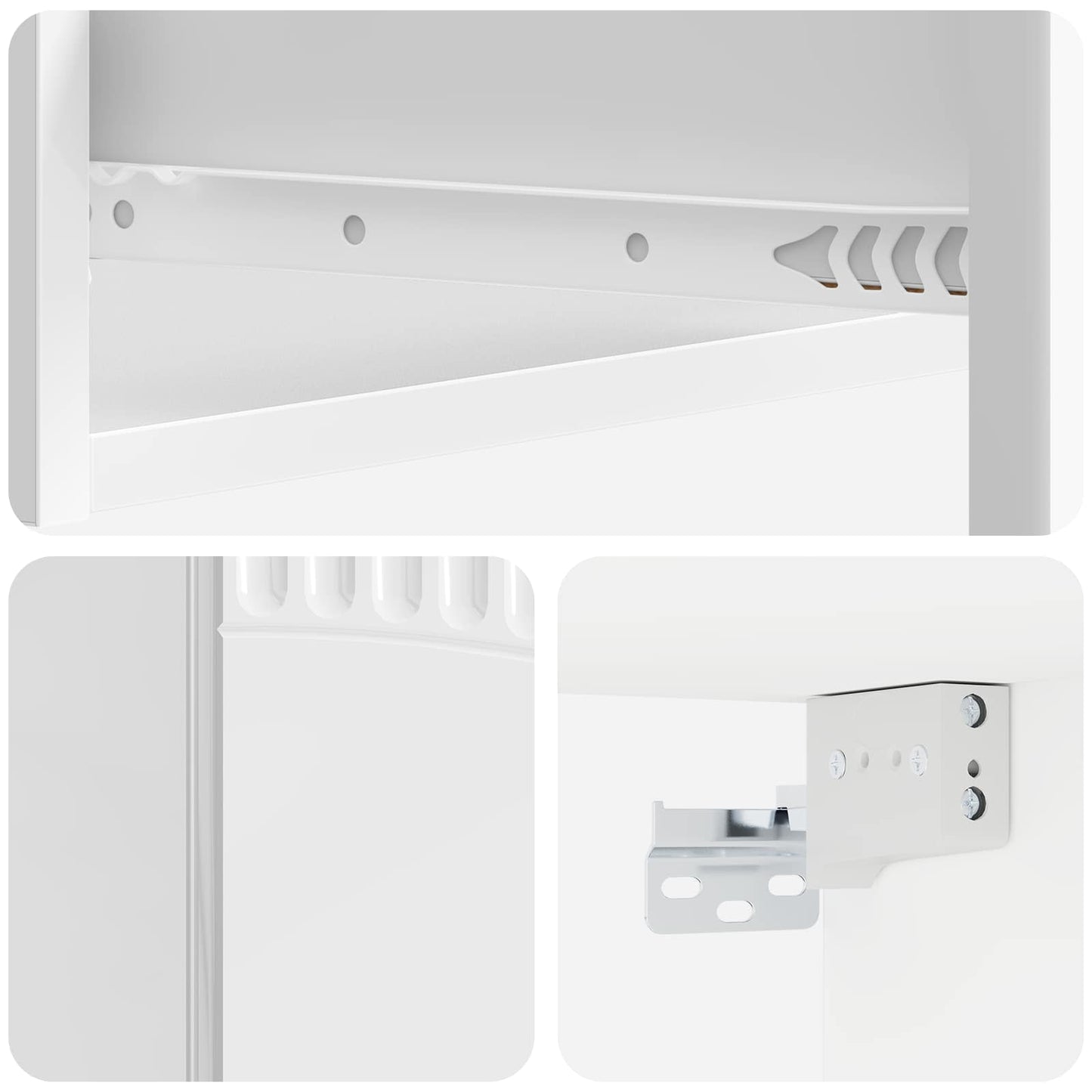 Vegghengt Sidebord Høgglans hvit 59 x 34,5 x 17 cm