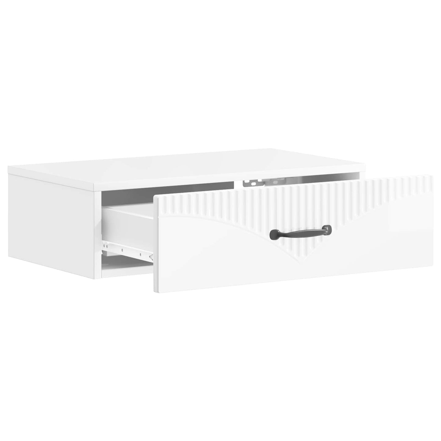 Vegghengt Sidebord Høgglans hvit 59 x 34,5 x 17 cm