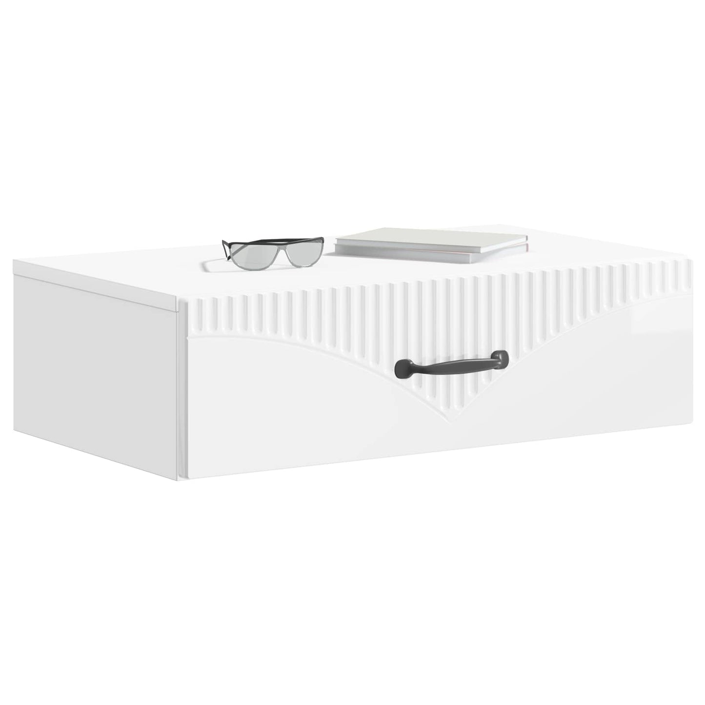 Vegghengt Sidebord Høgglans hvit 59 x 34,5 x 17 cm