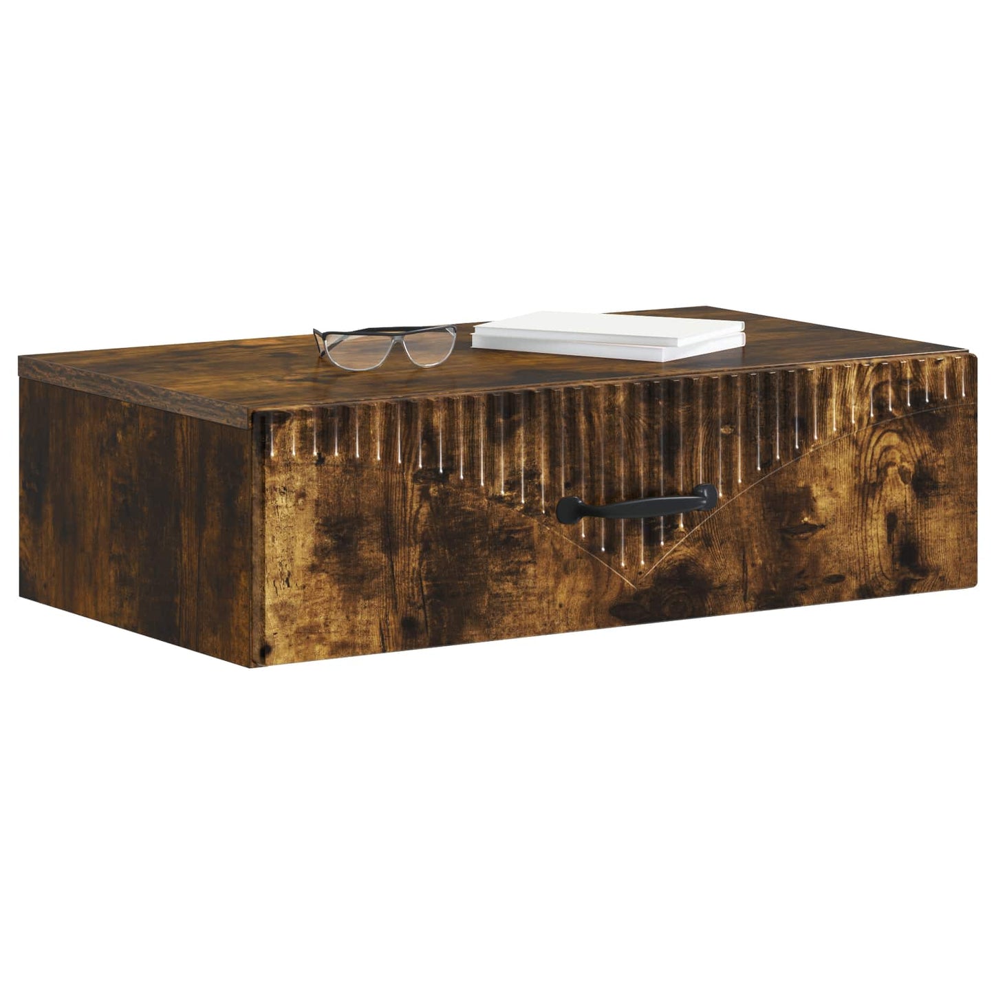 Vegghengt Sidebord Røkt Eik 59 x 34,5 x 17 cm Konstruert tre