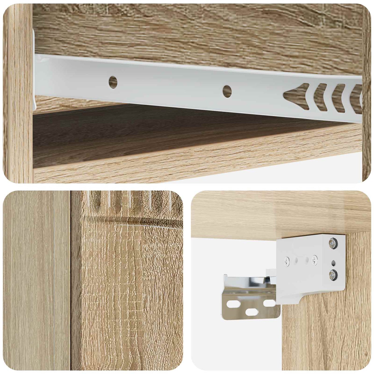 Vegghengt Sidebord Sonoma eik 87,5 x 34,5 x 17 cm