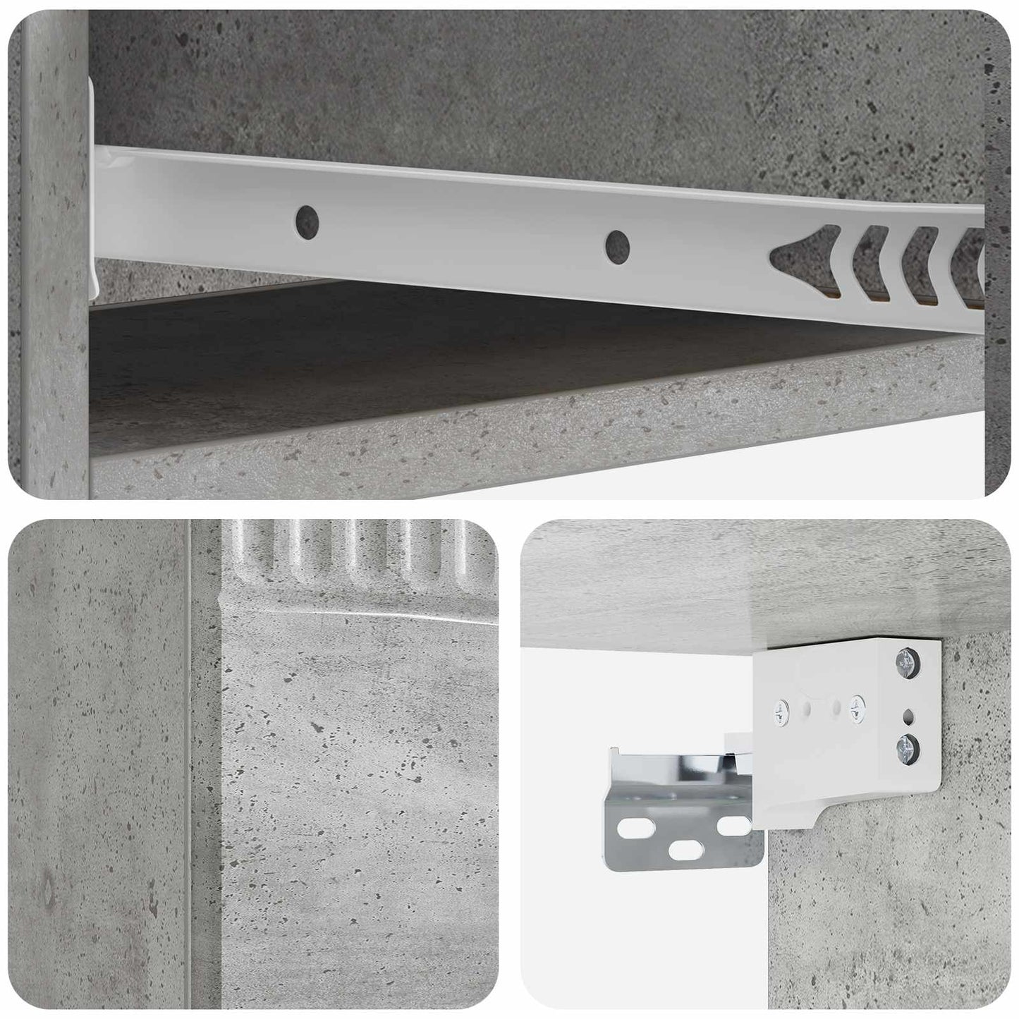 Vegghengt Sidebord Betonggrå 87,5 x 34,5 x 17 cm Konstruert tre