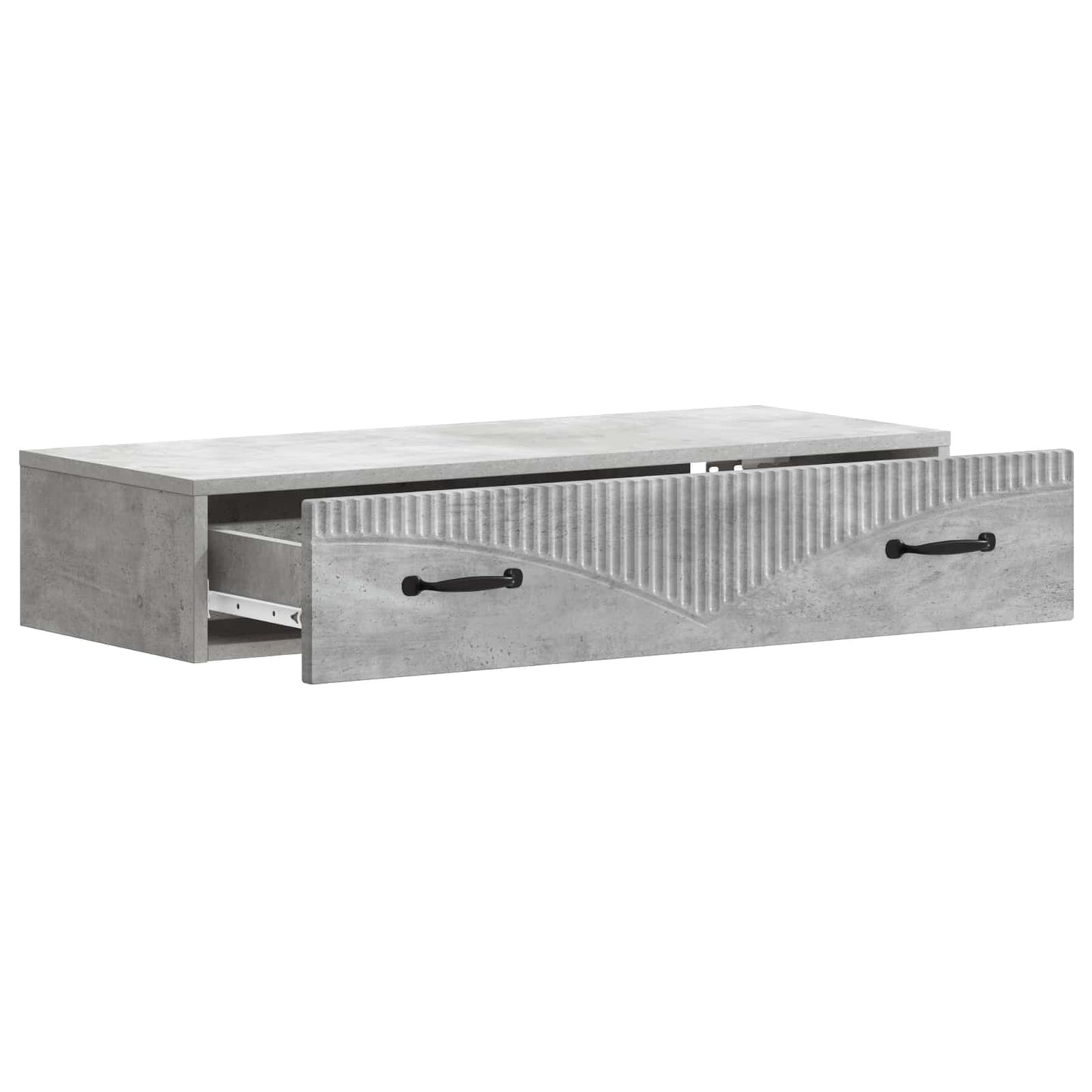 Vegghengt Sidebord Betonggrå 87,5 x 34,5 x 17 cm Konstruert tre