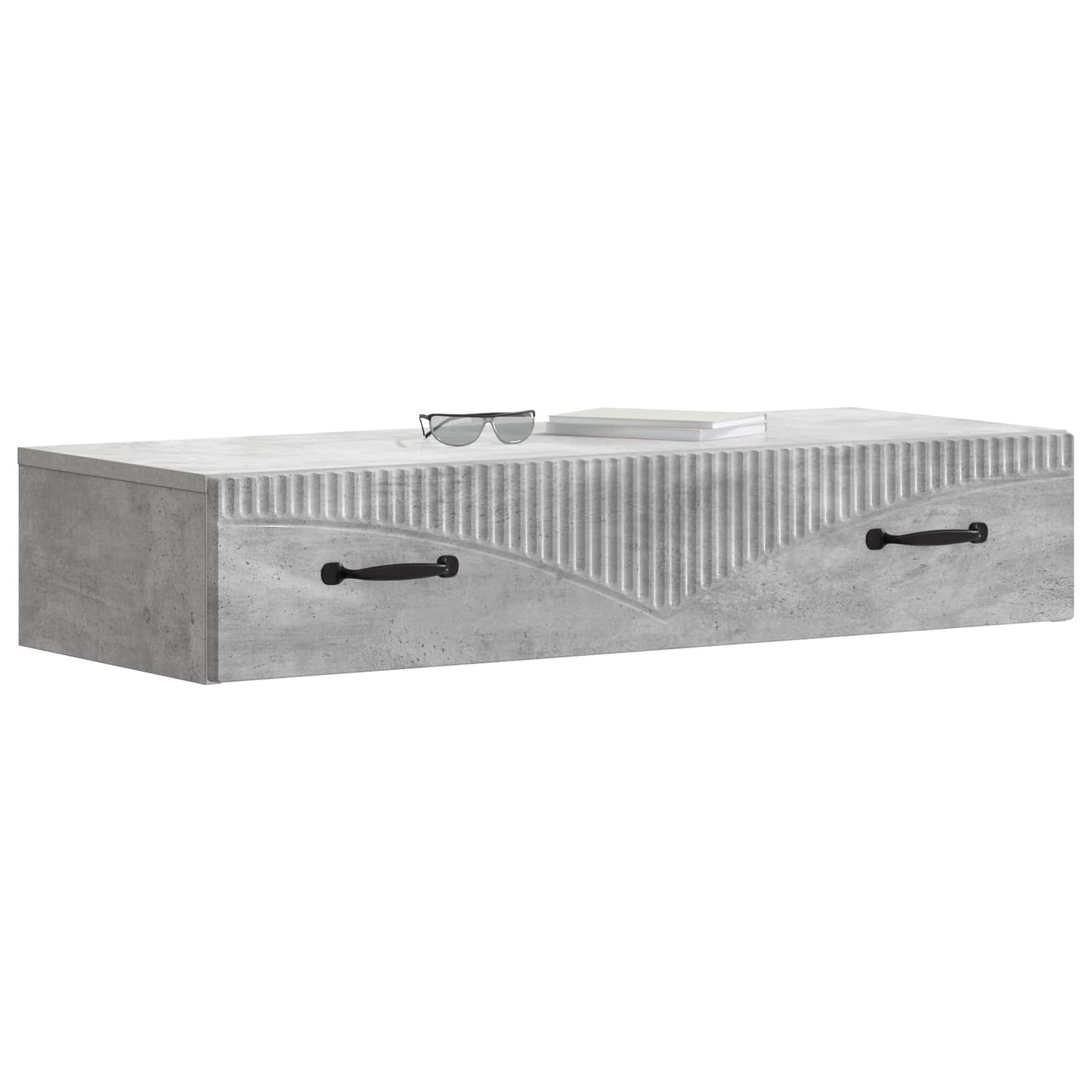 Vegghengt Sidebord Betonggrå 87,5 x 34,5 x 17 cm Konstruert tre