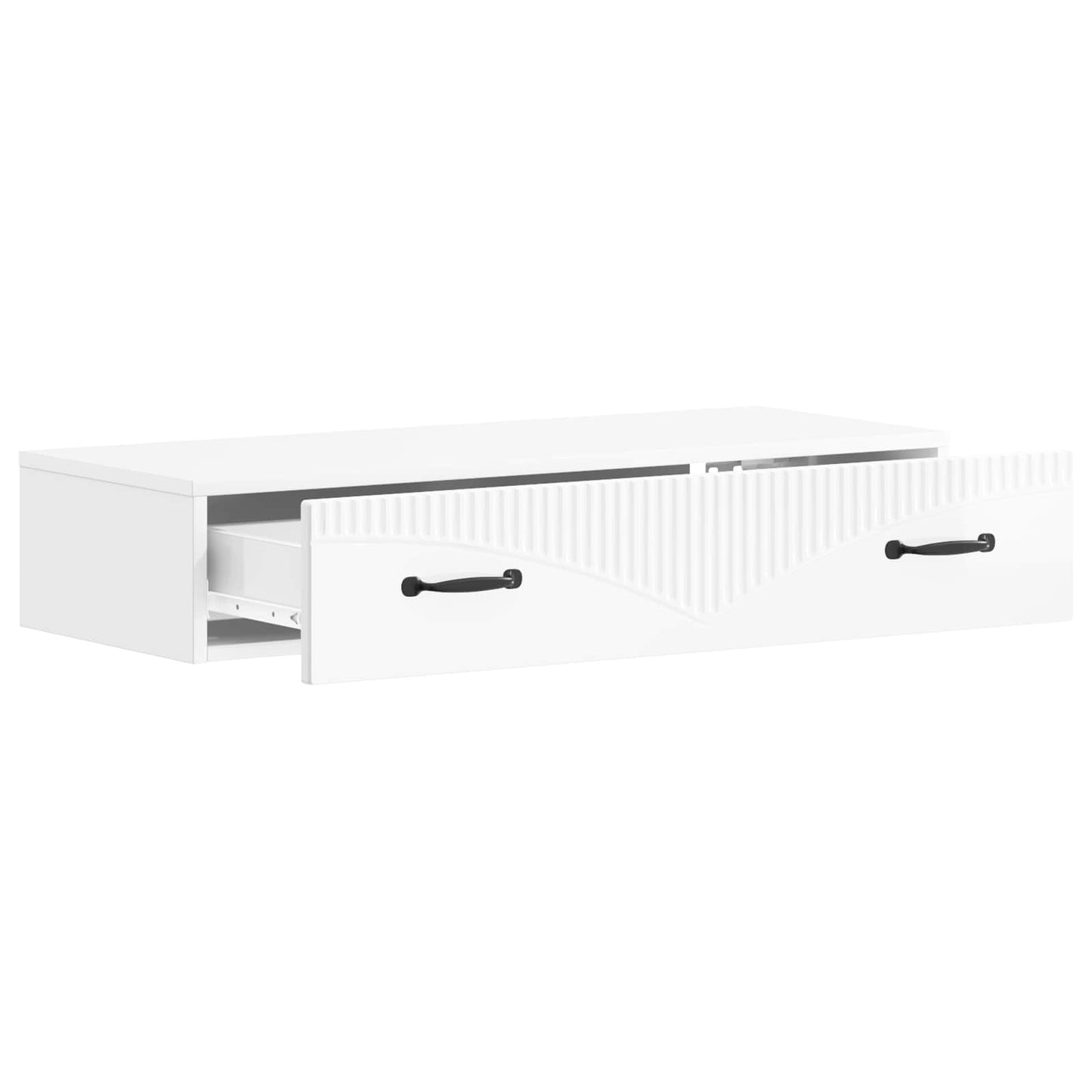 Vegghengt Sidebord Høgglans hvit 87,5 x 34,5 x 17 cm