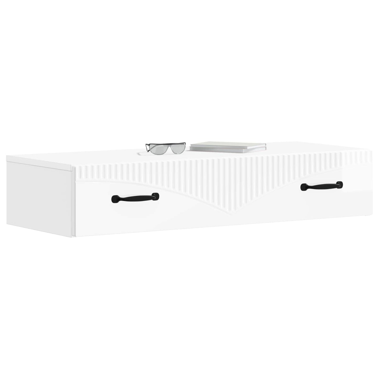 Vegghengt Sidebord Høgglans hvit 87,5 x 34,5 x 17 cm
